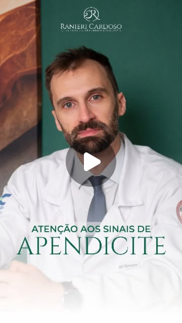 Capa do vídeo do Dr. Ranieri Cardoso sobre os sinais de apendicite